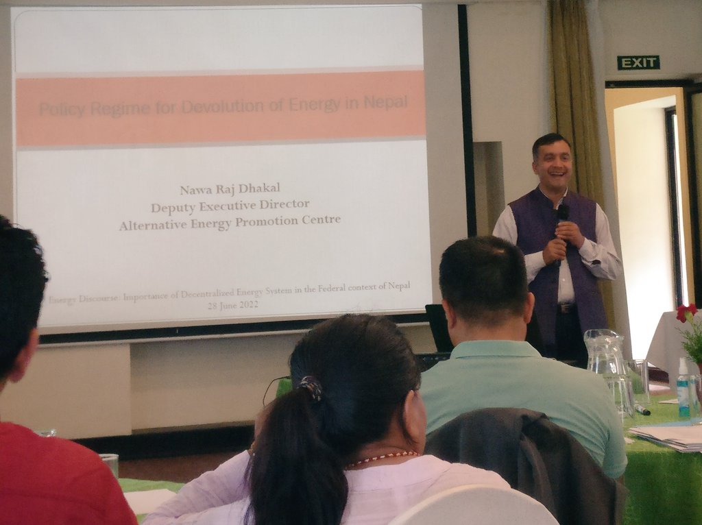 karnali_blues's tweet photo. Bringing #MultipleActors together: producer's opinion, civil society concerns, gender issues, social and environmental safeguards. Energy #transition, #resilient systems under changing climate @WWFNepal @prcnepal @100reMap @nrdhakal @rpdhital @bhttrpradip https://t.co/jJt3rozBQ8