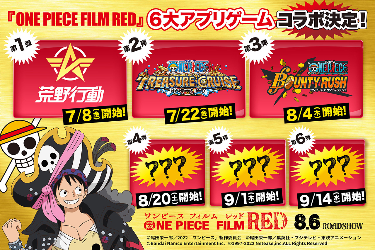 Todd Trecru Treasure Cruise Will Begin Collaboration With Film Red On The 22nd Of July One Piece Day Including Special Stage S Quest S Limited Time Characters Characters Will Be Releasing