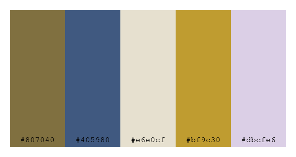 ColPaletteBot's tweet photo. Beep beep, here's a pretty color palette for you!
color-scheme.js parameters used:
- hue: 83
- variation: pastel
- colors: #807040, #405980, #e6e0cf, #bf9c30, #dbcfe6
Have a lovely day!
#twitterbot #colorpalette #colors #palette #prettycolors https://t.co/EuBDg0XnGd