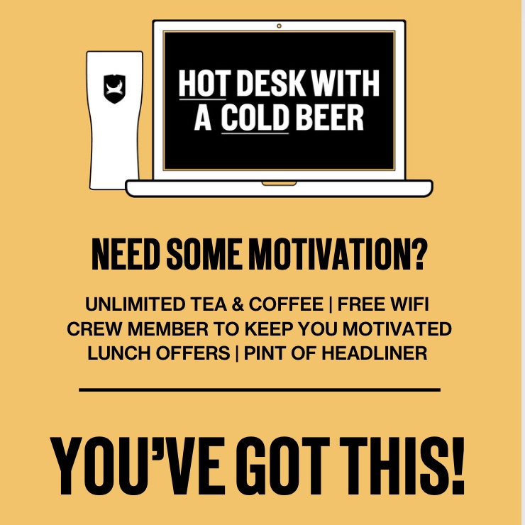 BrewDogBradford's tweet photo. ☀️Good Morning!☀️

Need some time away from the Library and/or office with unlimited coffee and a nice cold pint as a reward for your hard work?

We've got you!☺️

#brewdogbradford #bradfordbar #deskdog #workhardplayharder #coffee https://t.co/90opQgXm3m