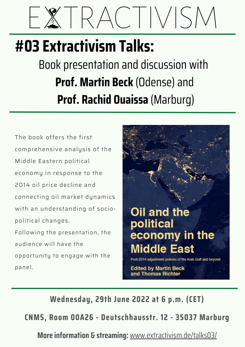 Extractivism_DE's tweet photo. ⏰TODAY - #ExtractivismTalks

Do not miss the Book presentation!

When: 29.06.2022 at 06:00 PM

Where: CNMS Marburg 

Further Info: https://t.co/pfOCDYtb3d https://t.co/wU6X0F5kJp