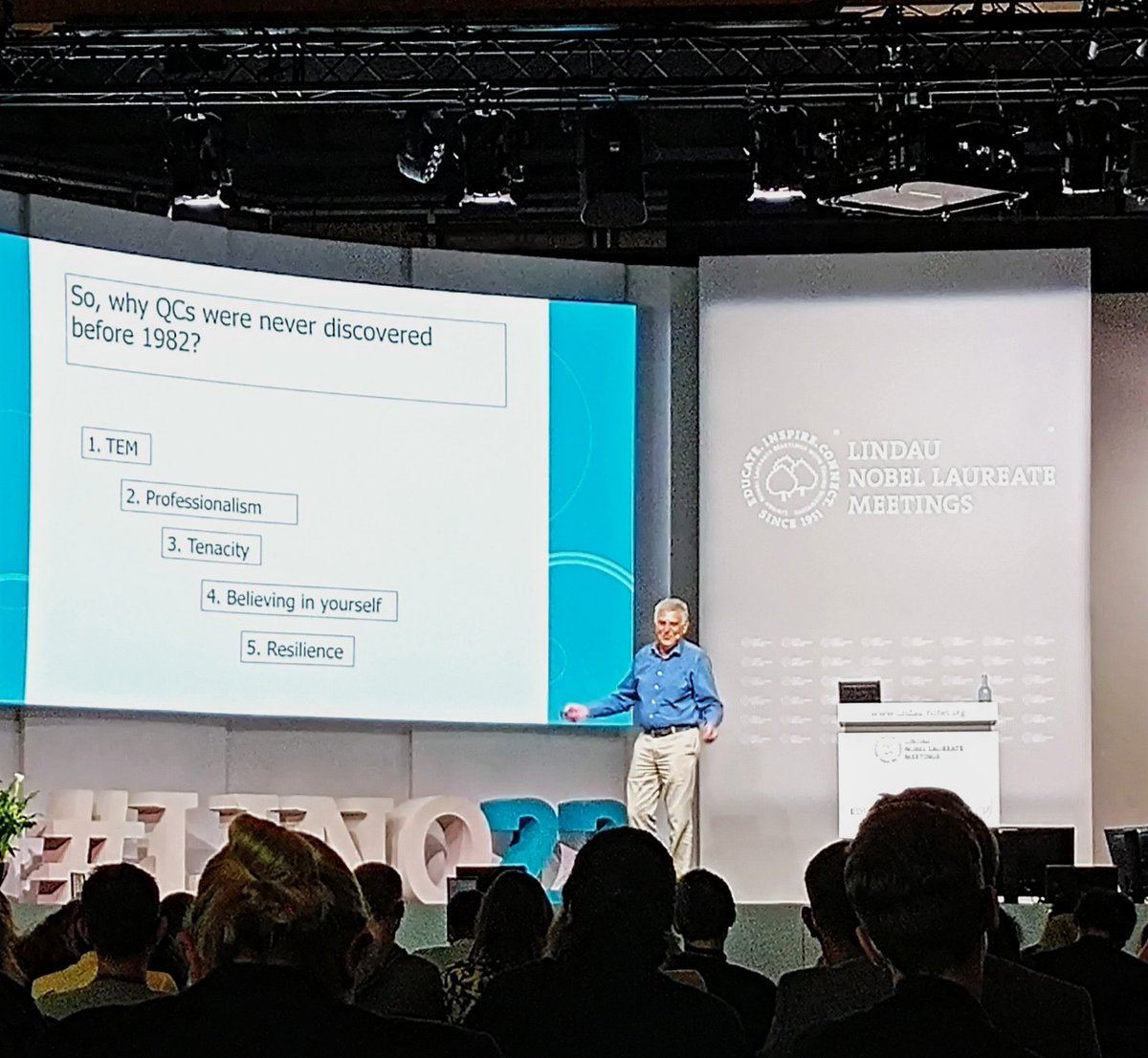 "If you only believe what's written in the books, that's religion not science" -- Dan Shectman (Nobel Chemistry Laureate 2011, for discovering quasi-crystals)
<a href="/lindaunobel/">Lindau Nobel Laureate Meetings</a> #LINO22