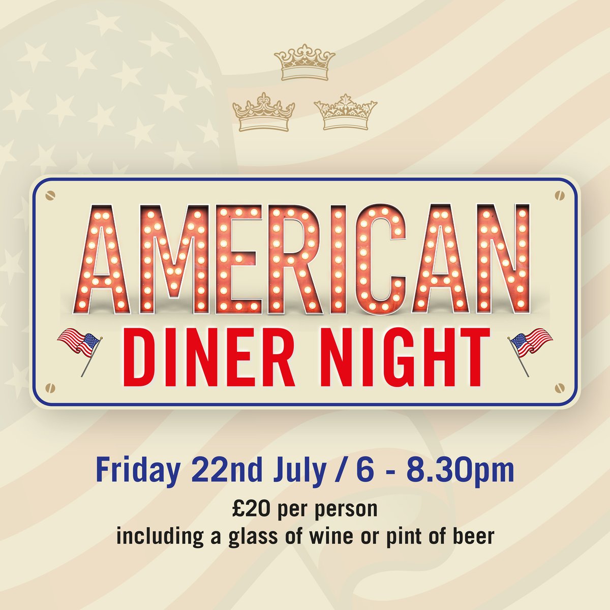 Coming up on Friday 22nd July - American Diner Night. Mini sliders, fried chicken, hot dogs; you know the drill. Check out the menu here loom.ly/do9ayPk #americandiner #hotdogs #friedchicken #burystedmunds #fornhamallsaints 🌭🍺🍷🍔