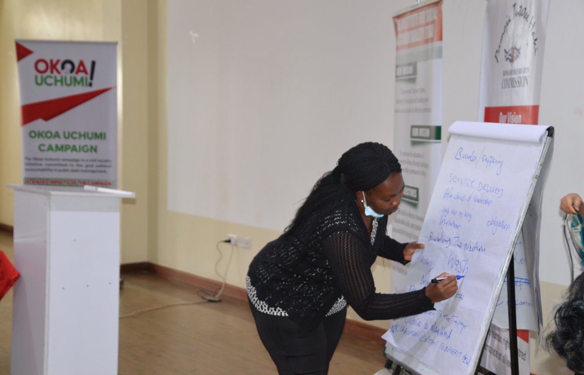OkoaUchumi_KE's tweet photo. Engagement session where participants note down what comes to mind when they hear the term TAX Wueh! waKenya wakona concern ya Taxation Justice in Kenya! #OkoaUchumi @thekhrc @TISAKenya @TIKenya @oxfaminKE @KRACorporate @CBKKenya https://t.co/621dudN9Yy
