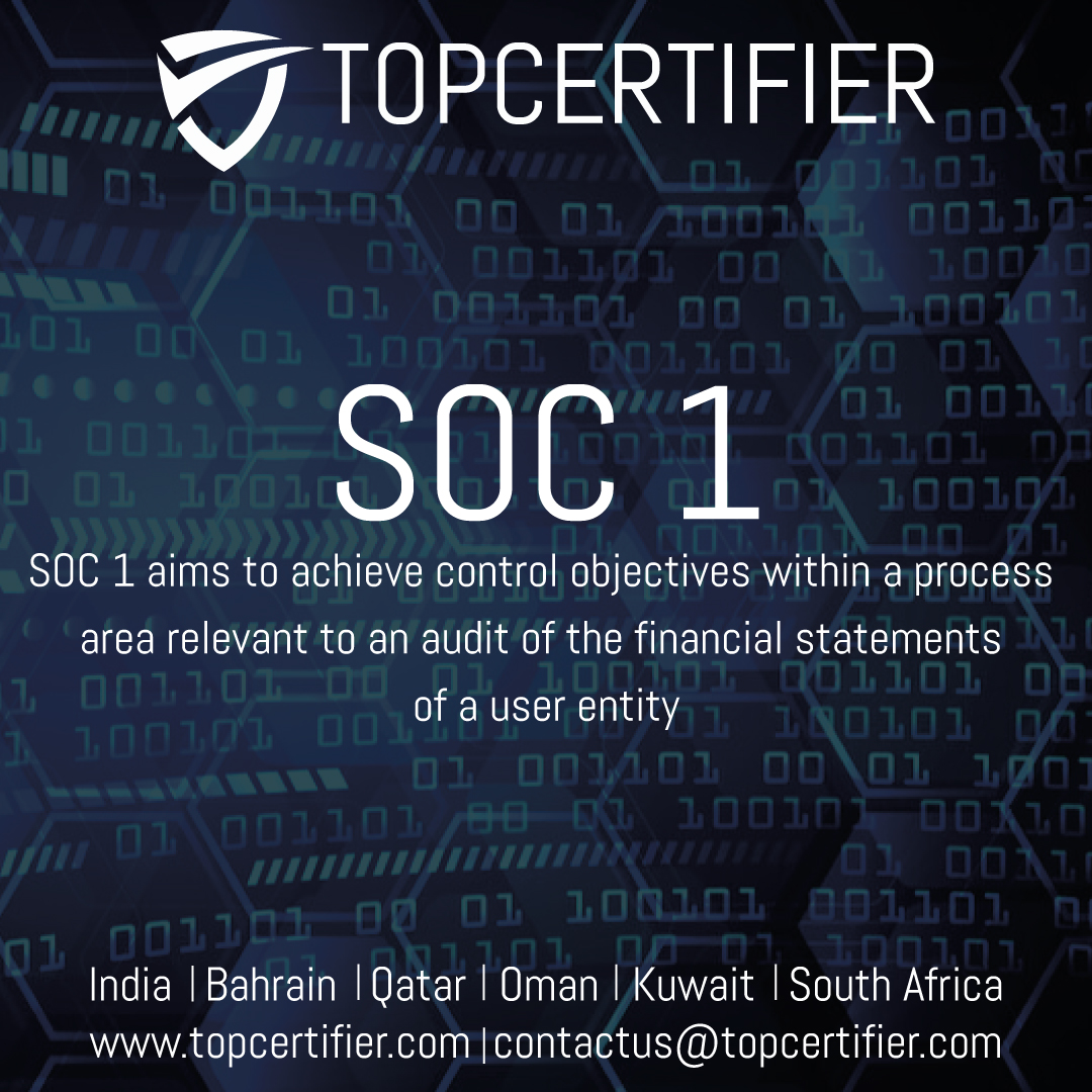 TOPCertifier's tweet photo. SOC 1 is an internationally recognized auditing standard issued by the American Institute of Certified Public Accountants, this enhances an organization's ability.

Get Certified Today!
Contact: https://t.co/quwLH5MtLR
Email: contactus@topcertifer.com

#topcertifier #soc1services https://t.co/xzpbkiZzcs