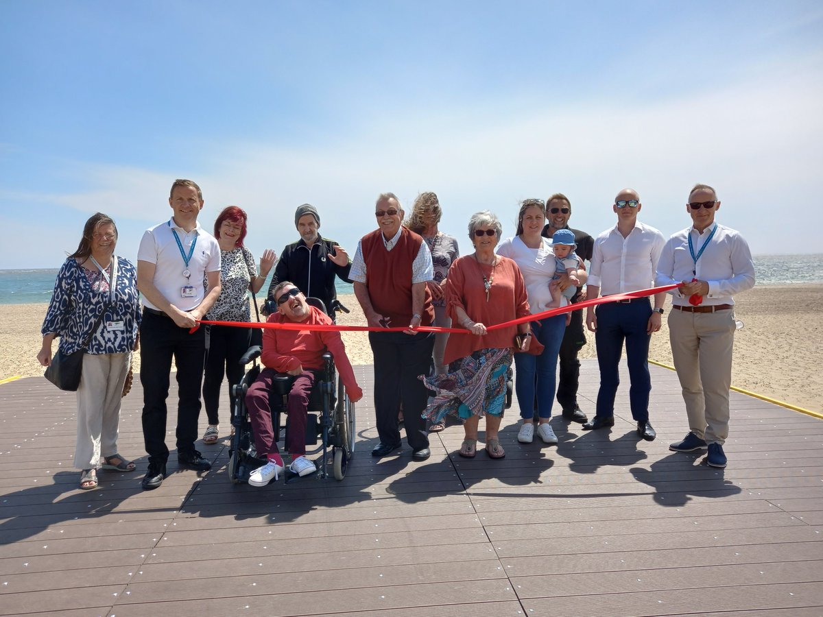 EastSuffolk's tweet photo. A new boardwalk which enables people with disabilities to access Lowestoft’s South Beach more easily has been officially opened! 
https://t.co/YcRWiJQMNL https://t.co/0JKL8aXPnG