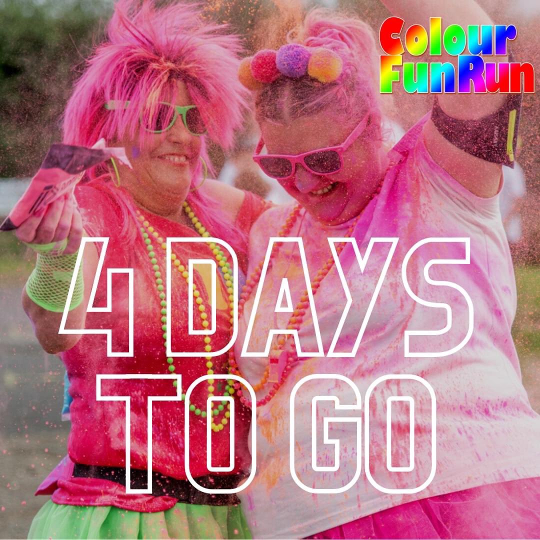 AliceHouseHosp's tweet photo. Just 4 DAYS to go until the most colourful event in #Hartlepool! Join us at the #ColourFunRun &amp; Fun Day this Sunday! 

There will be donkey rides, bouncy castles, a DJ, lots of stalls and much more! 

Register for the run (or walk if you prefer) here: https://t.co/GwnDRnrgPo https://t.co/VZqwBgM6su