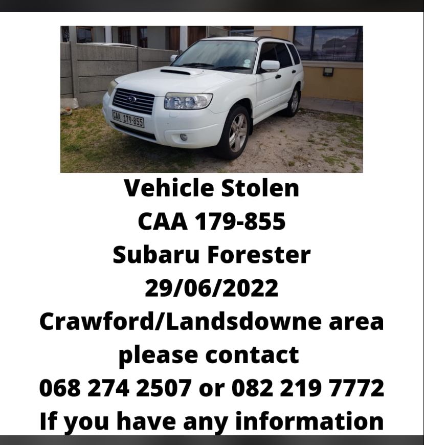 Fawwaaz_FaFa's tweet photo. Please be on the look out, vehicle last seen east bound turfhall road towards Manenberg/Gugulethu. https://t.co/K3bWDadepD
