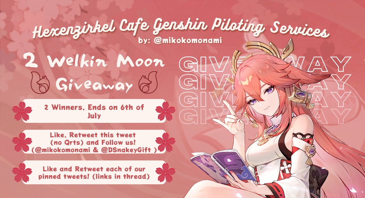 mikokomonami's tweet photo. 🌸 Welkin Moon Giveaway 🌸
Hosting another giveaway, but this time with DSnakey! 
(ﾉ◕ヮ◕)ﾉ*:･ﾟ✧
🌸 2 Winners of Welkin Moon 🌙
🌸 Follow us! (@mikokomonami &amp; @DSnakeyGift )
🌸 Read the rest of the rules in the pic!

『 Optional 』What are you looking forward to 2.8? [1/2] https://t.co/e9oSMCeXDx