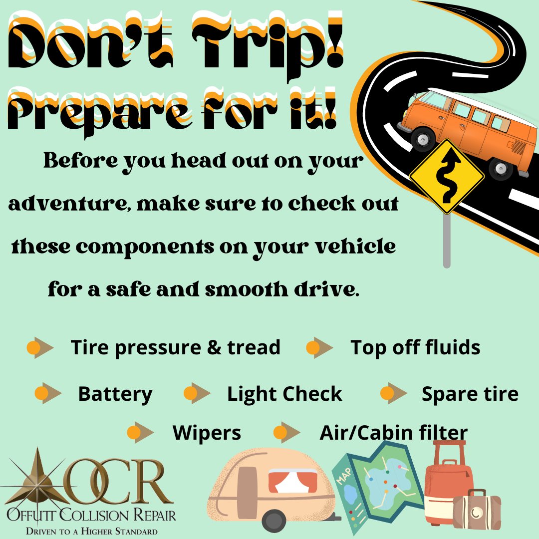 Make the ride to your destination smooth by checking to see that your vehicle is road trip ready! These are basic things to check for, but if you do have other concerns, take it to a trusted mechanic or auto expert to ensure everything is in tip top shape! #OCR #RoadTrip #Travel