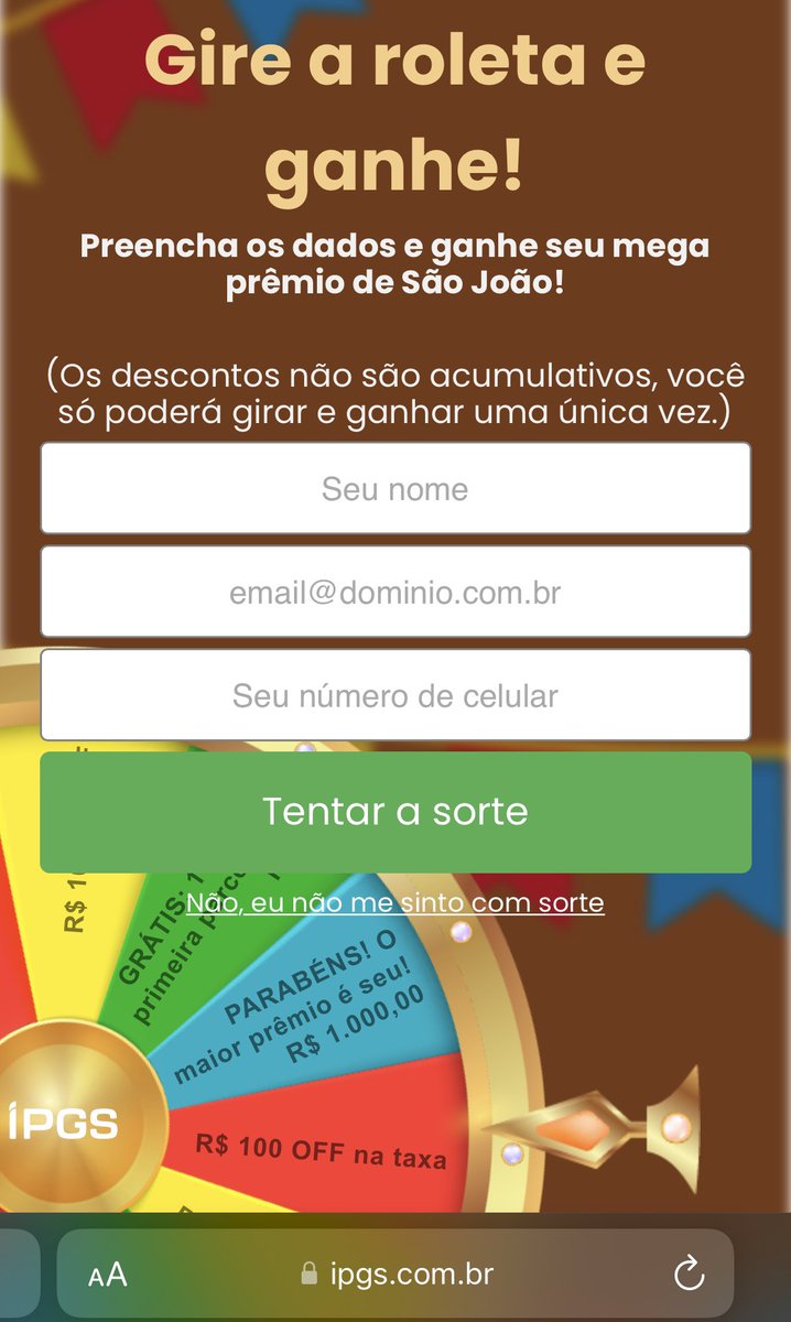 Hoje acordei pensando em você… 

❤️ Roleta da Sorte iPGS 😍💭

ipgs.com.br
Acaba amanhã! 🙀