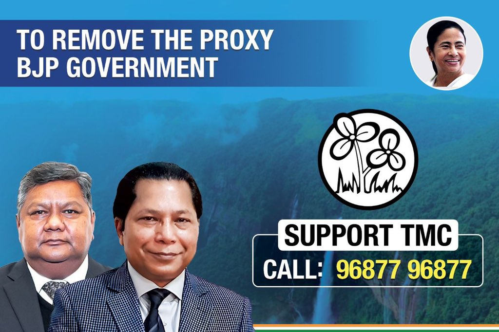 We aim to EMPOWER the people, UPHOLD the ethnic cultures and traditions, and CELEBRATE the sacred land. For Meghalaya’s better future, I urge you to support our movement. Call on 96877 96877 or visit aitcofficial.org/joinmeghalayat…. With TMC, #BeTheChange! (2/2)