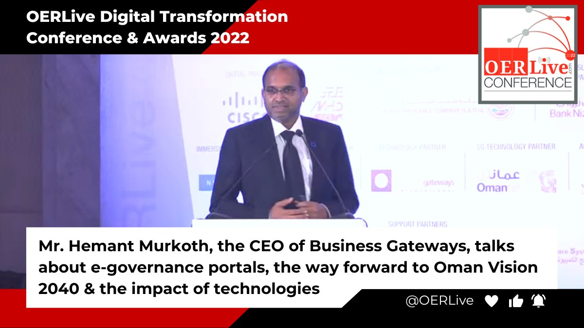 oerlive's tweet photo. #OERLIVEDX: .@HemantMurkoth, the CEO of @BGIinsights, talks about e-governance portals, the way forward to digitization, and the impact of technologies at large as we move closer to achieving the principles under Oman Vision 2040.

#Oman #Technology #OmanVision2040 https://t.co/4uv1VaCU5D