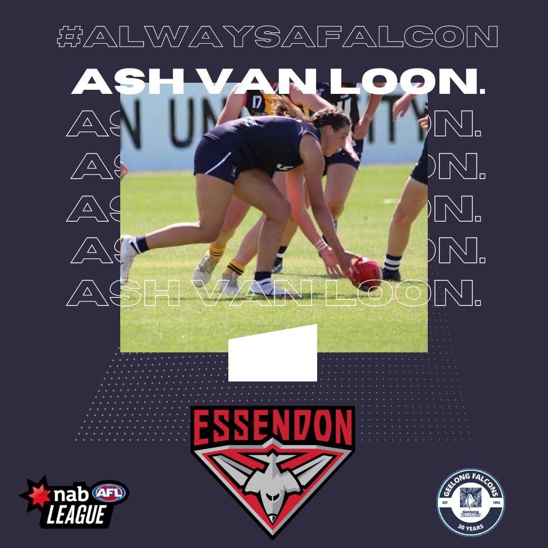 Geelong Falcons (@geelongfalcons) on Twitter photo Congratulations to Ash Van Loon who has been drafted at pick 73 by <a href="/essendonfc/">Essendon FC</a>! #alwaysafalcon Congratulations to Ash Van Loon who has been drafted at pick 73 by <a href="/essendonfc/">Essendon FC</a>! #alwaysafalcon