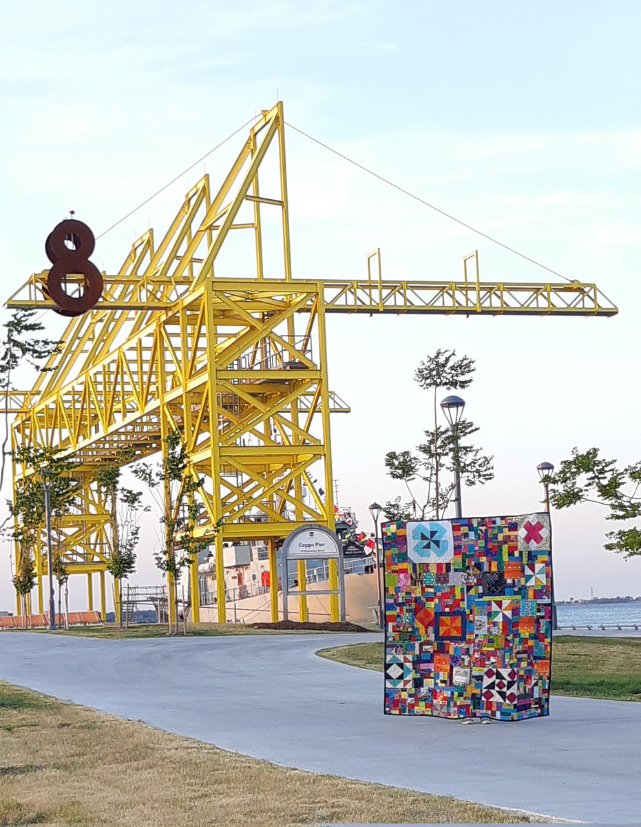 Popped over to check out the new Pier 8 last night, with an armful of recently finished quilts. Wide multi-use paths, fun playgrounds, lots of seating and some interesting structures!
#seelauriesew #hamont #hamiltonontario