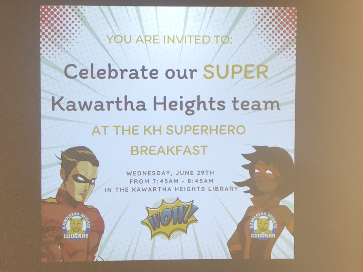 This morning we are up bright and early to celebrate the amazing staff at Kawartha Heights for our staff SUPERHERO Breakfast. Thank you to such a caring, dedicated and loving team for a wonderful year!
