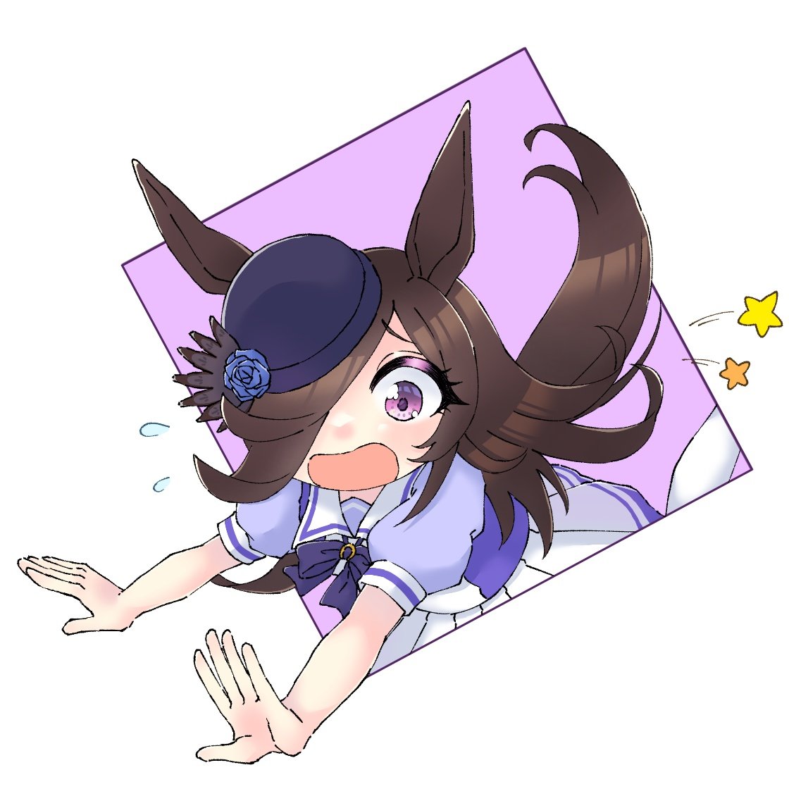 rice shower (umamusume) 1girl animal ears horse ears tail solo hair over one eye long hair  illustration images