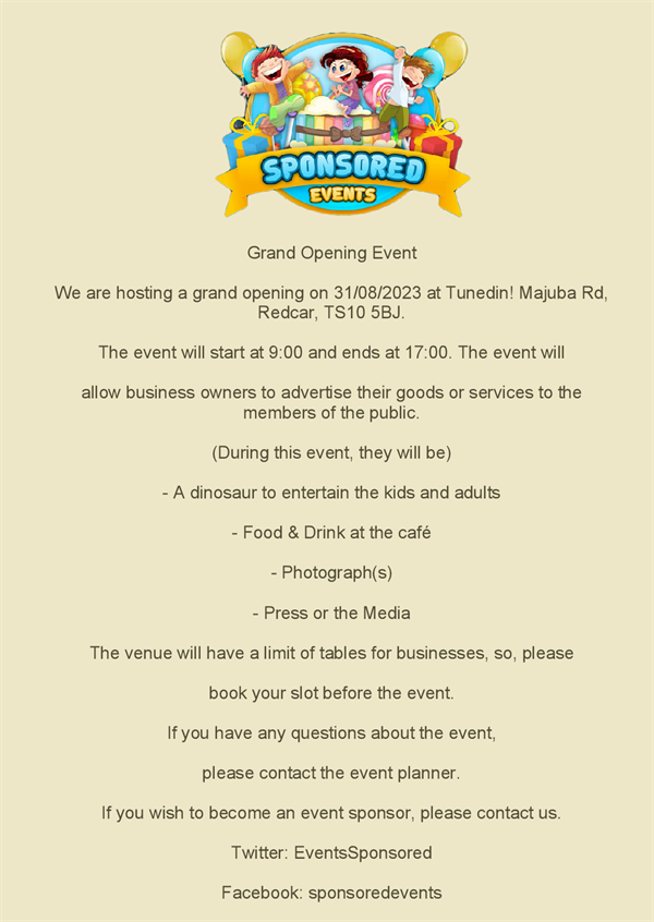 EventsSponsored's tweet photo. @whalesorg We like to invite you to our grand opening event that we are hosting next year! https://t.co/1TCfKtCXqW