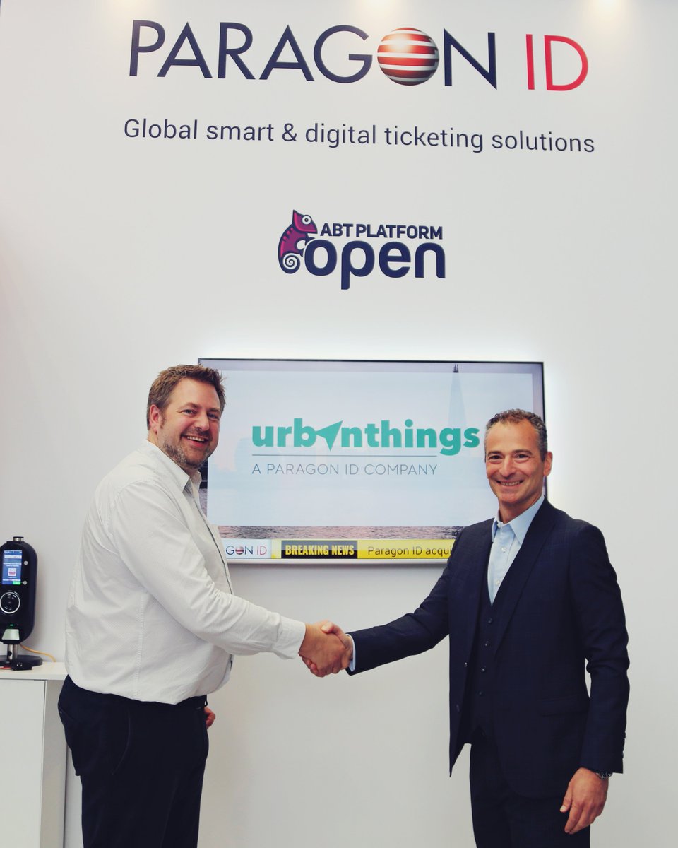 Paragon ID (@idparagon) on Twitter photo BREAKING NEWS: We are absolutely delighted to announce that Paragon ID has acquired UrbanThings, the UK-based company behind the well-known Bus Checker app.
more here: paragon-id.com/en/inspiration…
#masstransit #smartticketing #acquisition <a href="/Trans_Ticketing/">Transport Ticketing Events</a> BREAKING NEWS: We are absolutely delighted to announce that Paragon ID has acquired UrbanThings, the UK-based company behind the well-known Bus Checker app.
more here: paragon-id.com/en/inspiration…
#masstransit #smartticketing #acquisition <a href="/Trans_Ticketing/">Transport Ticketing Events</a>