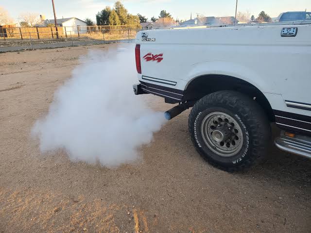 Smoke!
+ Black, usually a fuel problem. Your engine is getting too much fuel and it doesn’t burn
+ Blue, you’re burning oil caused by; bad or worn oil control ring or worn out valve guides
+ White (steam), indicates a blown head gasket or cracked cylinder wall. (Big Problem)