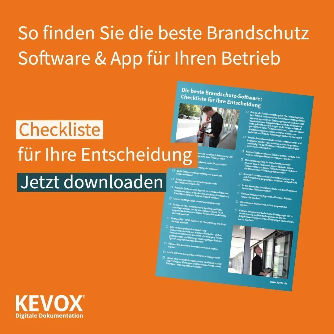 KEVOXSoftware's tweet photo. Anforderungskatalog noch nicht erstellt?  So finden Sie ganz sicher die beste Brandschutz-Software &amp; -App für Ihren Betrieb: https://t.co/9tsP2fanph

#brandschutz #digitalisierung #dokumentation https://t.co/p7GT1RLMl6