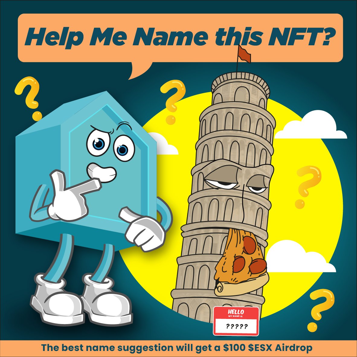 estatexeu's tweet image. 🎉NAME THE NFT AND WIN! 🎉

What do you think the name out next NFT should be? 

Leave your suggestions below 👇

#nft #win #cryptocomp #nftcompetition