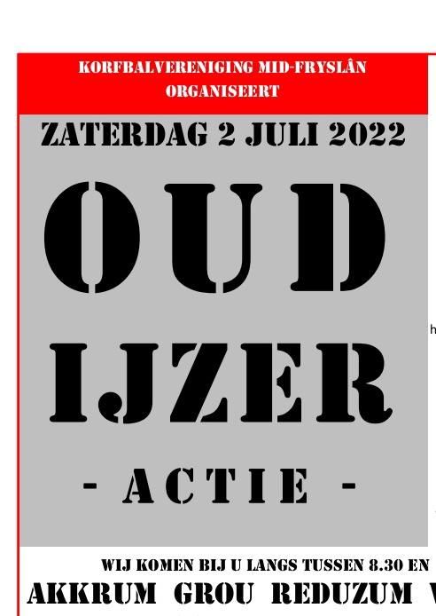 KVMFAkkrum's tweet photo. Zaterdag  2 juli is het weer zover. @kvmidfryslan Akkrum  organiseert dan de Oud- IJzer actie. Van 8.30 tot 12.00 komen de vrouwen en mannen van staal langs om uw oud ijzer mee te nemen. Een mooie ynstruier voor de club en dragen we ook nog bij aan een duurzaam Akkrum-Nes!! https://t.co/Q6YdpWai1d