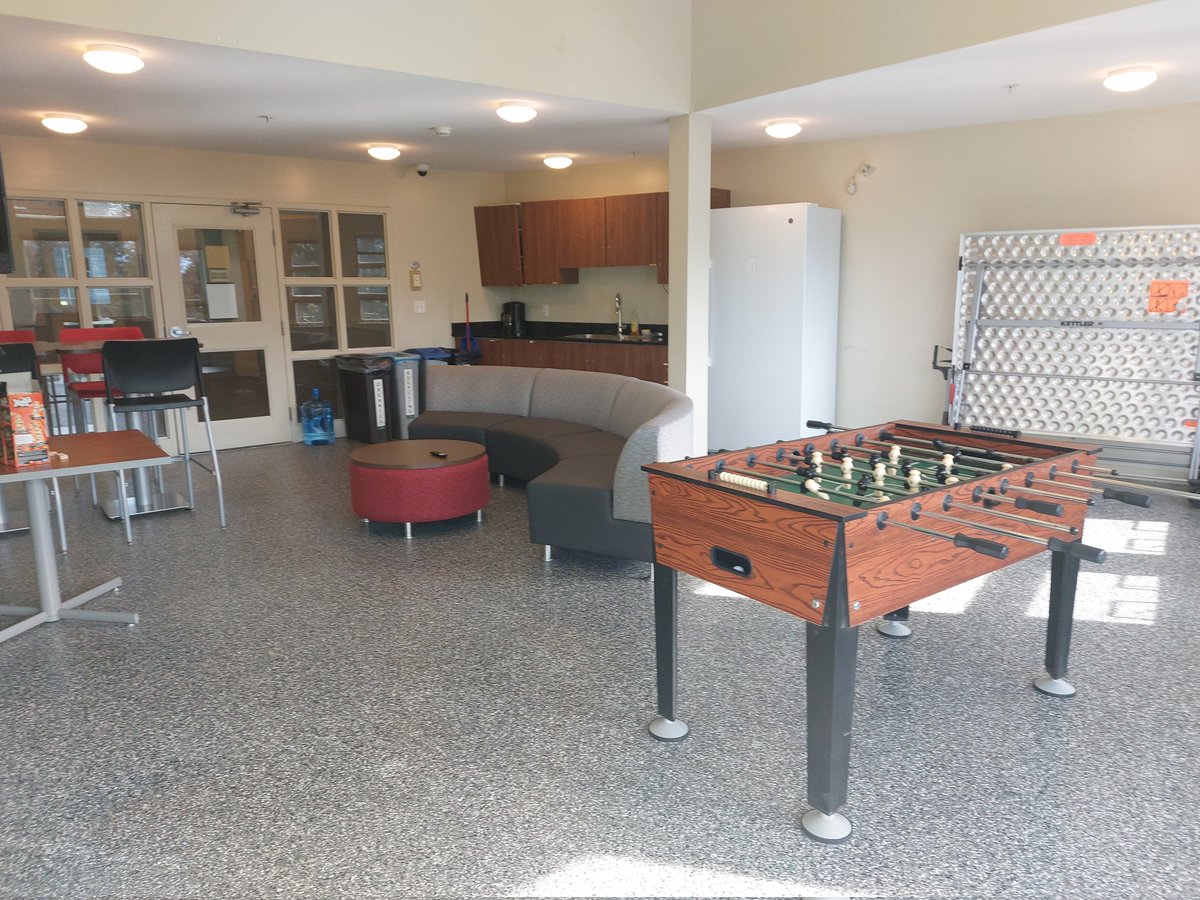 Games room flooring complete! Time for some foosball and ping pong!