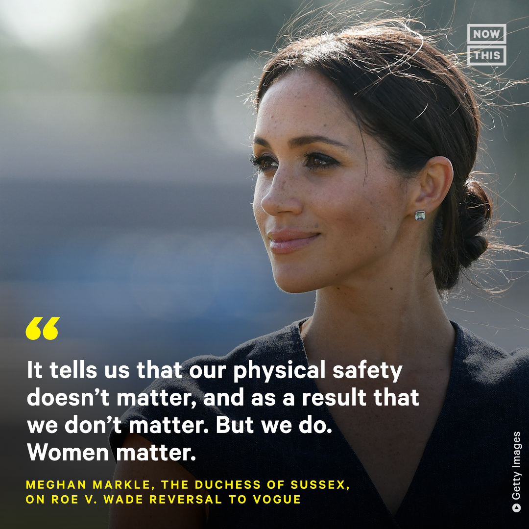 In an interview for Vogue, Meghan Markle spoke to journalists Jessica Yellin and Gloria Steinem about the Supreme Court's decision to overturn Roe v. Wade.