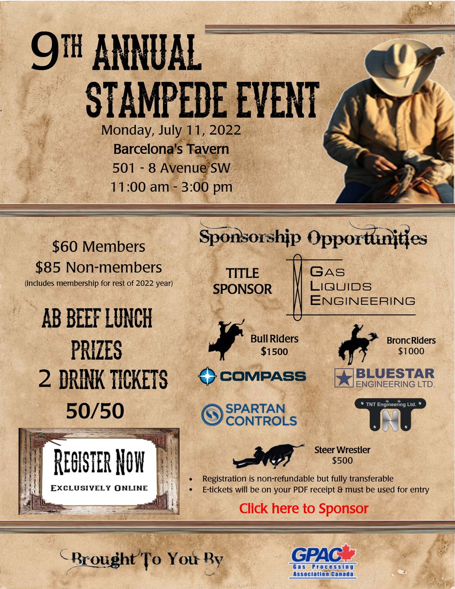 GPACanada's tweet photo. Thanks to our latest sponsors that are supporting GPAC's 9th Annual #stampede event on July 11!
Register today! https://t.co/5vYnJdFBx4 https://t.co/EikAKXq0Zs