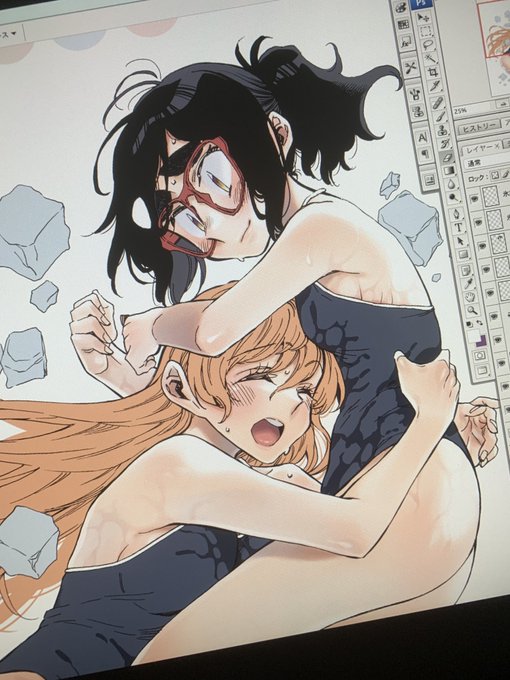 今日はここまで。氷の色塗りは明日の楽しみにとっておく。 