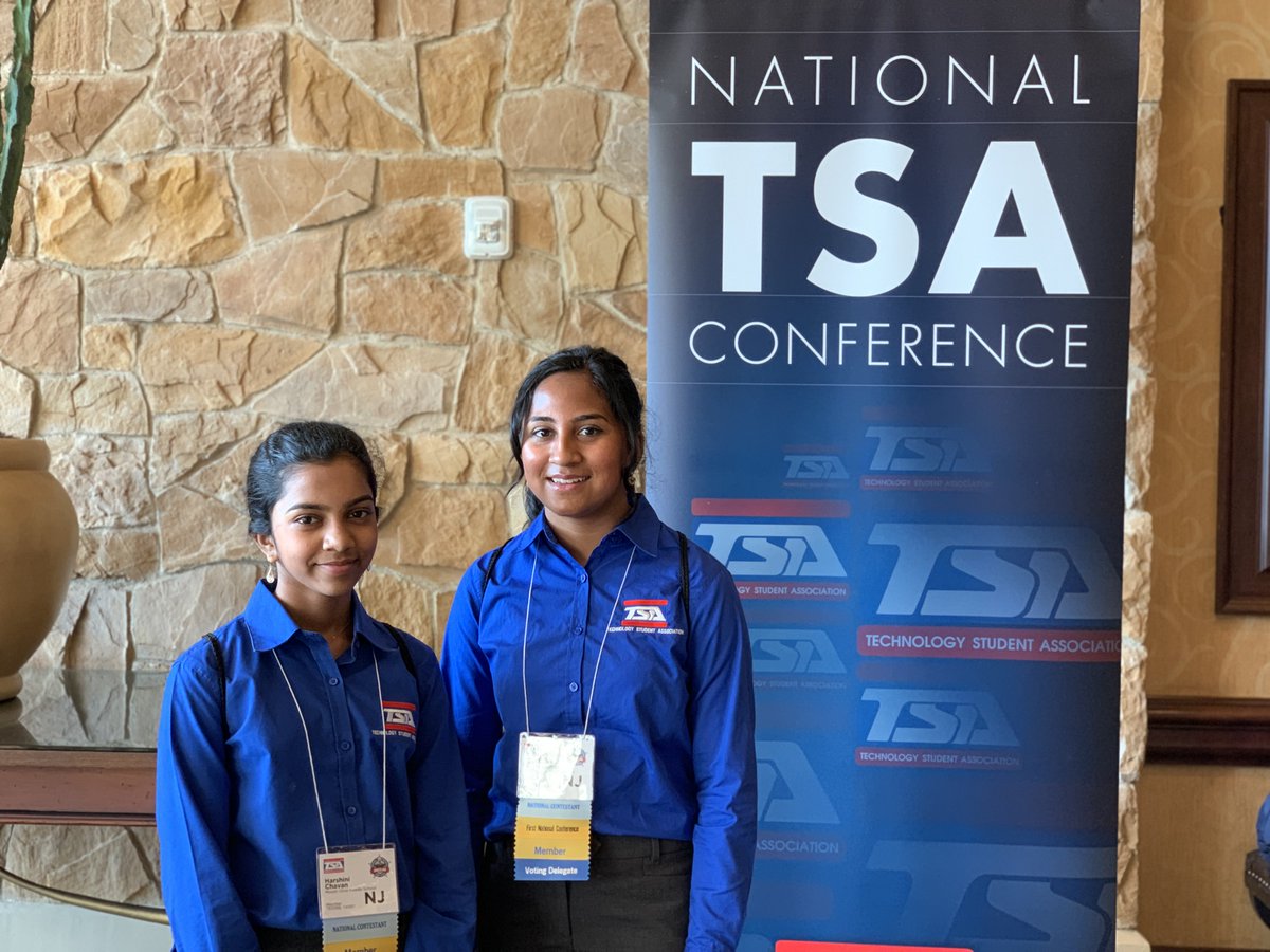 Congrats to <a href="/MountOliveTSD/">Mount Olive Township School District</a> Ss Geethika &amp; Harshini who are competing at the National TSA Conference. Their study on the use of DNA microarray chips in genetic mutation testing placed in the top 12 in the U.S. This afternoon they'll be presenting as semifinalists. Good luck girls!