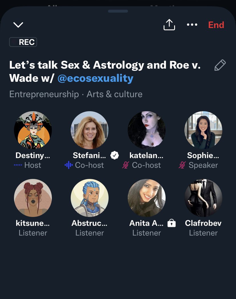 Powerful Twitter space last night on the astrology of Roe vs Wade and our bodily autonomy. We are very proud of this one. Please take a listen!  <a href="/EcoSexuality/">Stefanie Iris Weiss 🔥⚡️</a> <a href="/sophieswon/">Sophie Won</a> <a href="/katelanfoisy/">katelan foisy</a> <a href="/anburajan/">Ashwini Anburajan</a>