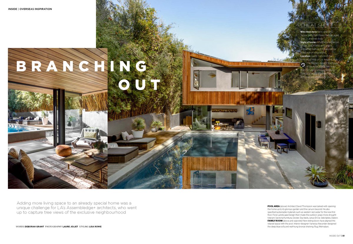 assembledge's tweet image. Our Wonderland Park Residence got a beautiful spread in the July issue of the Australian magazine INSIDE OUT  (@homestoloveau). Thank you for the feature and your ongoing support. Photography by Laure Joliet, words by Deborah Grant.
 #assembledge #renovation #losangelesarchitect