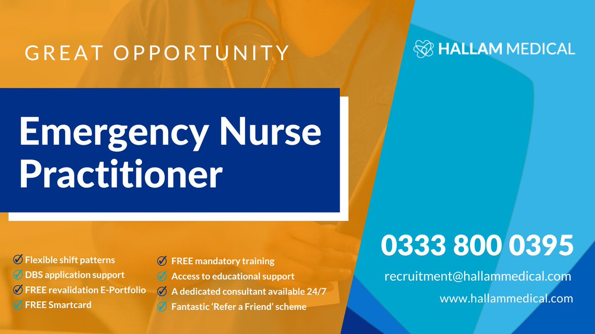 Hallam_Medical's tweet photo. Opportunities for Emergency Nurse Practitioners to support an A&E Department in #Coventry - call Spencer today for more details 0333 800 0395 or visit: https://t.co/aGKlVOXkYg #nursejobs #practitionerjobs #locumwork #flexiblework #opportunity #locumnurse #advancedpractice https://t.co/h5zoSEcwRI
