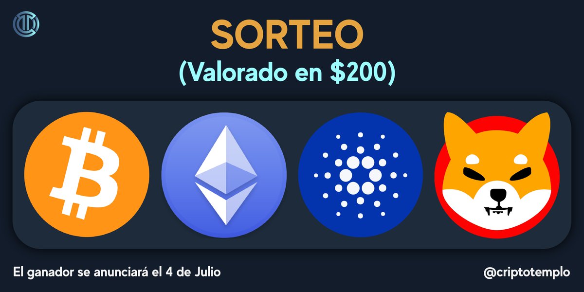 CriptoTemplo (@criptotemplo) on Twitter photo 🔥🎁 SORTEO $200 🎁🔥
Requisitos:
1⃣ Seguir a <a href="/criptotemplo/">CriptoTemplo</a>
2⃣ Dar ❤️ y 🔁 a este tweet
3⃣ Mencionar 2 amigos
200 Dólares en #Bitcoin, #Ethereum, #Cardano, #Shiba o la criptomoneda que prefieras. 🔥🎁 SORTEO $200 🎁🔥
Requisitos:
1⃣ Seguir a <a href="/criptotemplo/">CriptoTemplo</a>
2⃣ Dar ❤️ y 🔁 a este tweet
3⃣ Mencionar 2 amigos
200 Dólares en #Bitcoin, #Ethereum, #Cardano, #Shiba o la criptomoneda que prefieras.