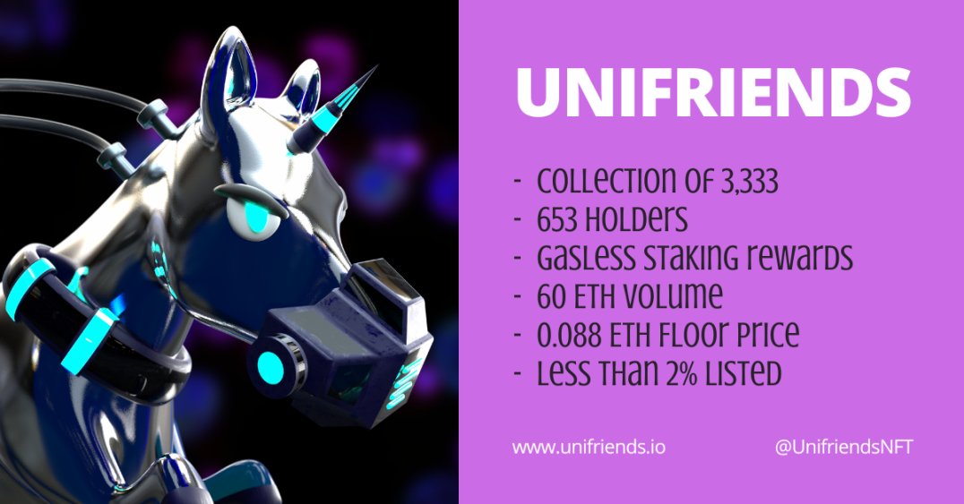 SkullsPrime's tweet photo. 🦄UniFriends x Supreme Skulls ☠

Our 2nd Project We Are Highlighting For Our Marketplace Is @UnifriendsNFT !

Amazing Project With An Amazing Founder/Dev!

Want to win a UniFriends NFT?

1) Follow @UnifriendsNFT and @SkullsPrime 
2) Like and Retweet
3) Tag 3 Friends

24 Hours https://t.co/7faZz8gzWd