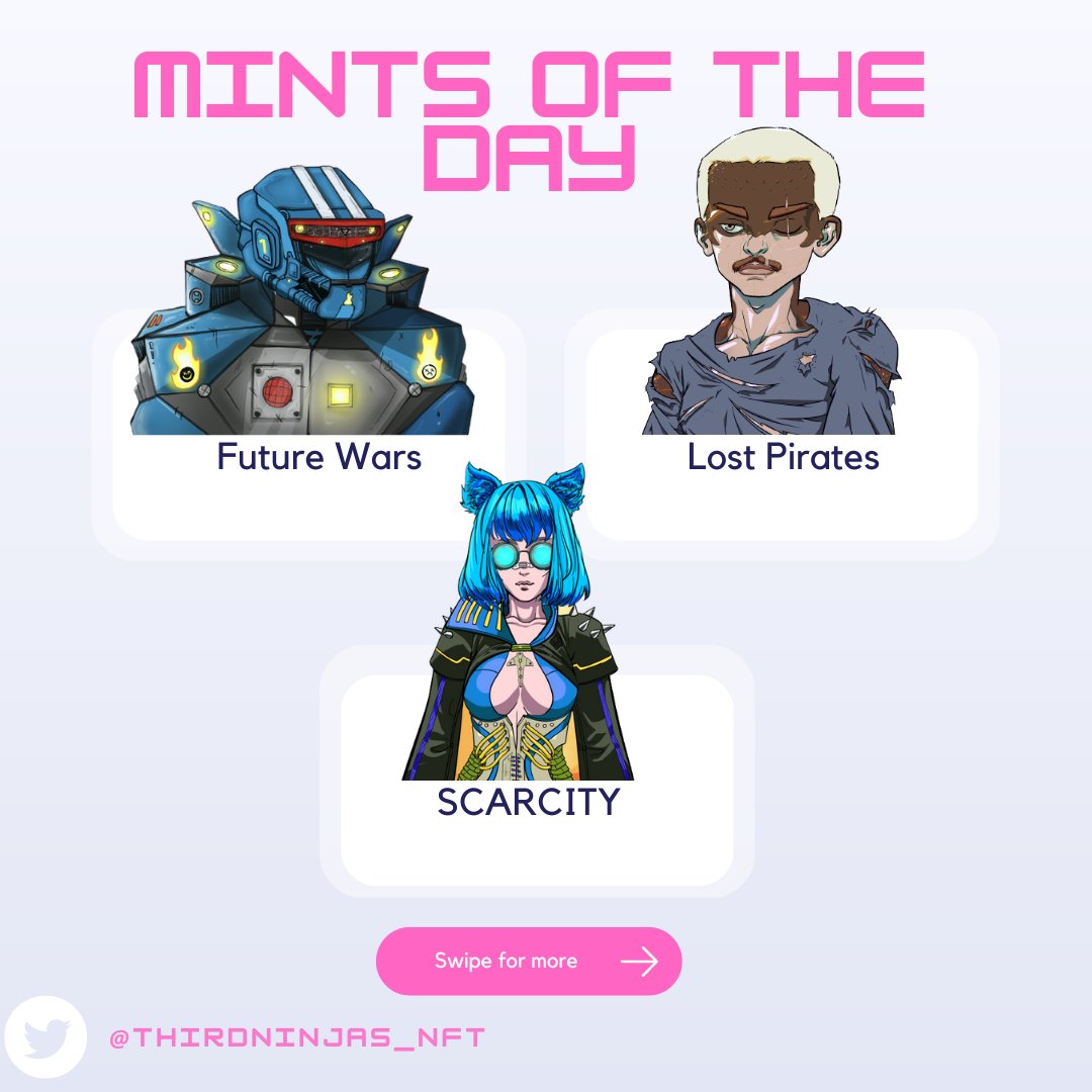 ThirdNinjas_NFT's tweet photo. Best Mints Of The Day By Third World Ninjas : 29/06/22 .🥷🚀

@LostPiratesNFT 
@scarciiity 
@FutureWarsNFT 

#MintOfTheDay #NFT #Solana #nftsolana #alphanft #ThirdWorldNinjas https://t.co/fACBogOJMN