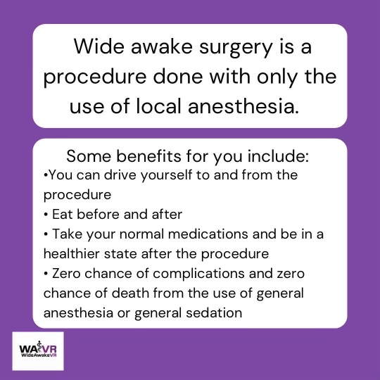 wideawakevr's tweet photo. The best way to focus your attention during a wide awake procedure is by wearing and watching Virtual Reality. The use of WAVR to avoid general anesthesia is necessary to make your surgery safer, faster and easier. 
Instead of “putting you out,” let’s put you somewhere else!🌎 https://t.co/HndgruQwgt