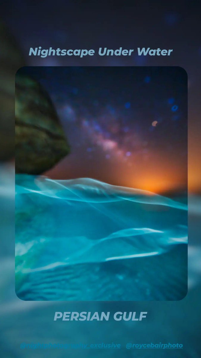 sadeqhayati's tweet photo. Gn friends ☀️❤️‍🔥
Some shots frlm under water with nightsky and milkyway veiw! This is real single exposure shots ! 
#nightscape #NightArt #underwater 
#NFTCommunity #HAYATI https://t.co/l7EJfmJtYH
