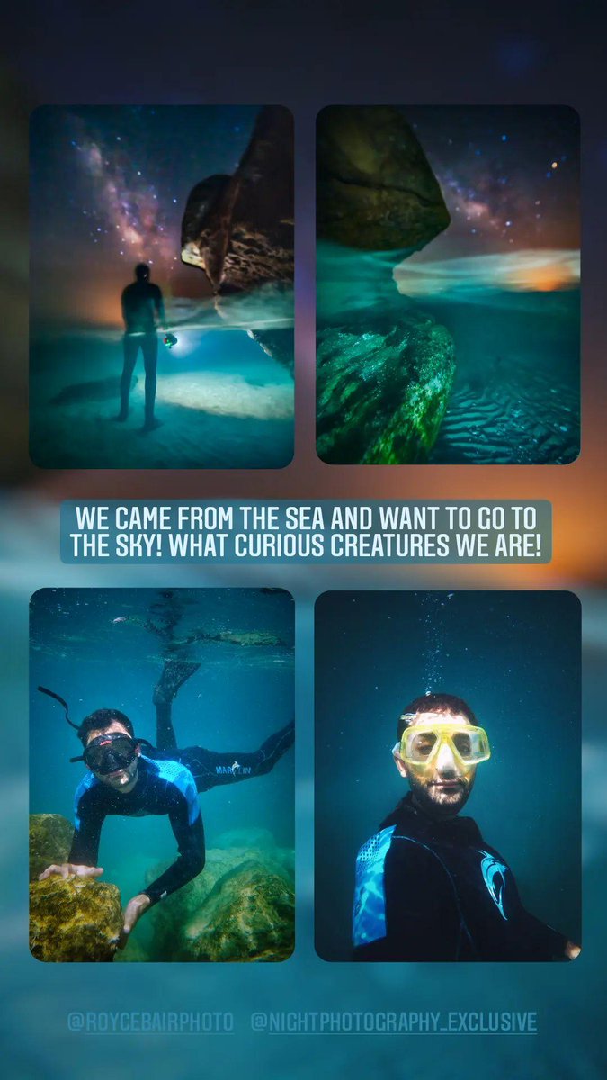 sadeqhayati's tweet photo. Gn friends ☀️❤️‍🔥
Some shots frlm under water with nightsky and milkyway veiw! This is real single exposure shots ! 
#nightscape #NightArt #underwater 
#NFTCommunity #HAYATI https://t.co/l7EJfmJtYH