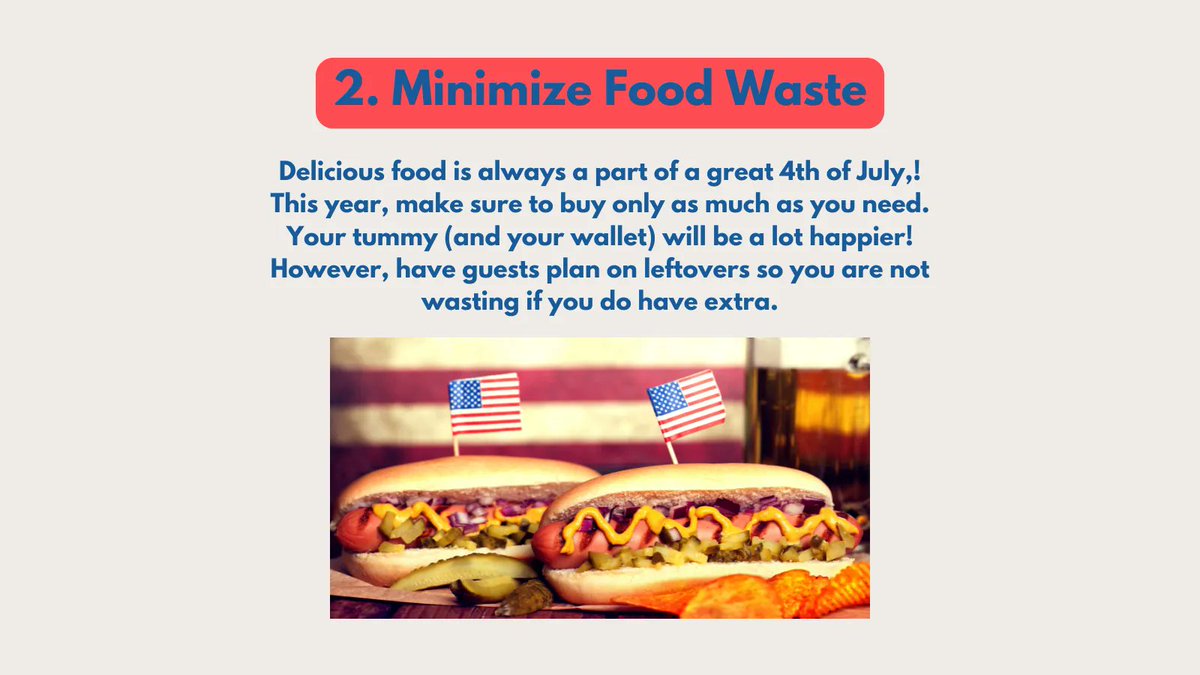 GreenUSC's tweet image. This 4th of July, keep our nation and our planet at the front of your mind with these tips on how to be #sustainable this weekend! 🇺🇸 🌭 🎇 #USCsustainability