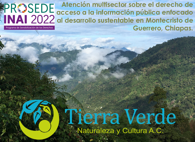 TierraVerdeNat1's tweet photo. Inicia el periodo p/la implementación del #PROSEDE22 @INAImexico #INAI, estaremos compartiendo el #DAI (Derecho de Acceso a la Información) enfocado al desarrollo sustentable en comunidades rurales d #MontecristoDeGuerrero #Chiapas en la Reserva d la Biosfera El Triunfo #REBITRI https://t.co/Ay67SBbPiz