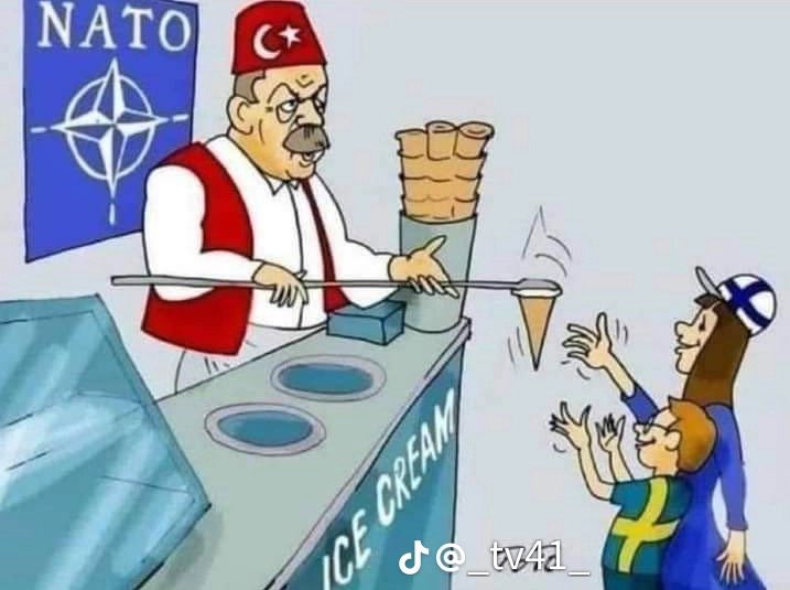 “Uğraştırsa da sonuçta dondurmayı vereceği belliydi.” demiş Batı Basını.
#NATO #MadridNATO22 #Sweden
#Finland #Turkey #Erdogan