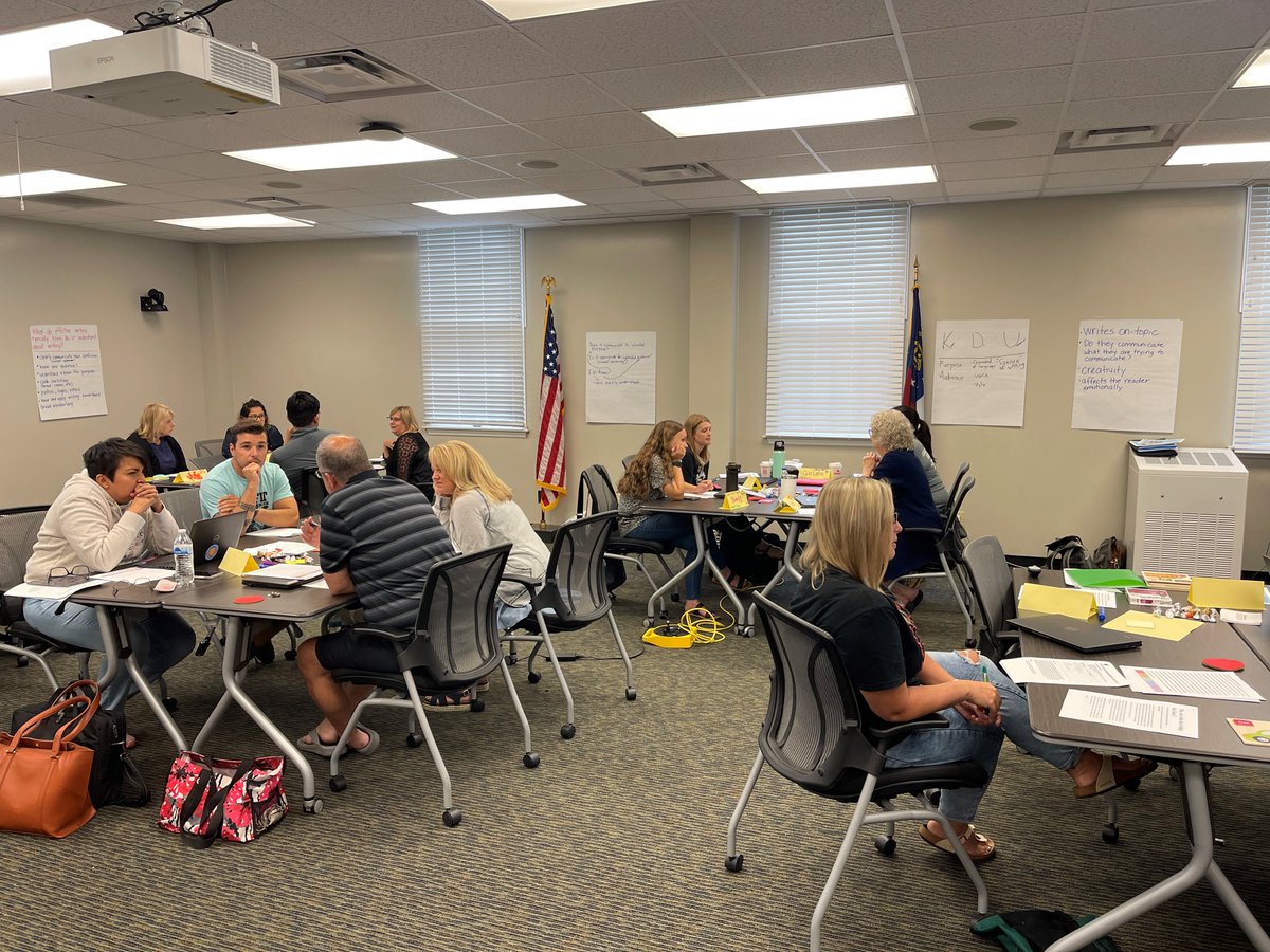 Summer PL with teachers having engaging conversations about how they can support multilingual learners in writing!