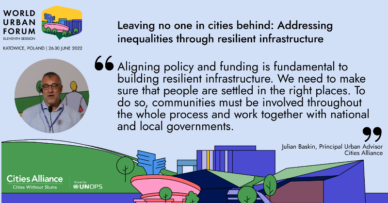 CitiesAlliance's tweet photo. How to develop &amp; finance infrastructure w/out harming people &amp; the environment? This was the guiding question of our #WUF11 event on #resilient #nfrastructure, brilliantly moderated by Pasquale Capizzi @ArupUK

@BMZ_Bund @SECO_CH @afdb_umdf @sdinet @ministry_lands  

Highlights⬇️