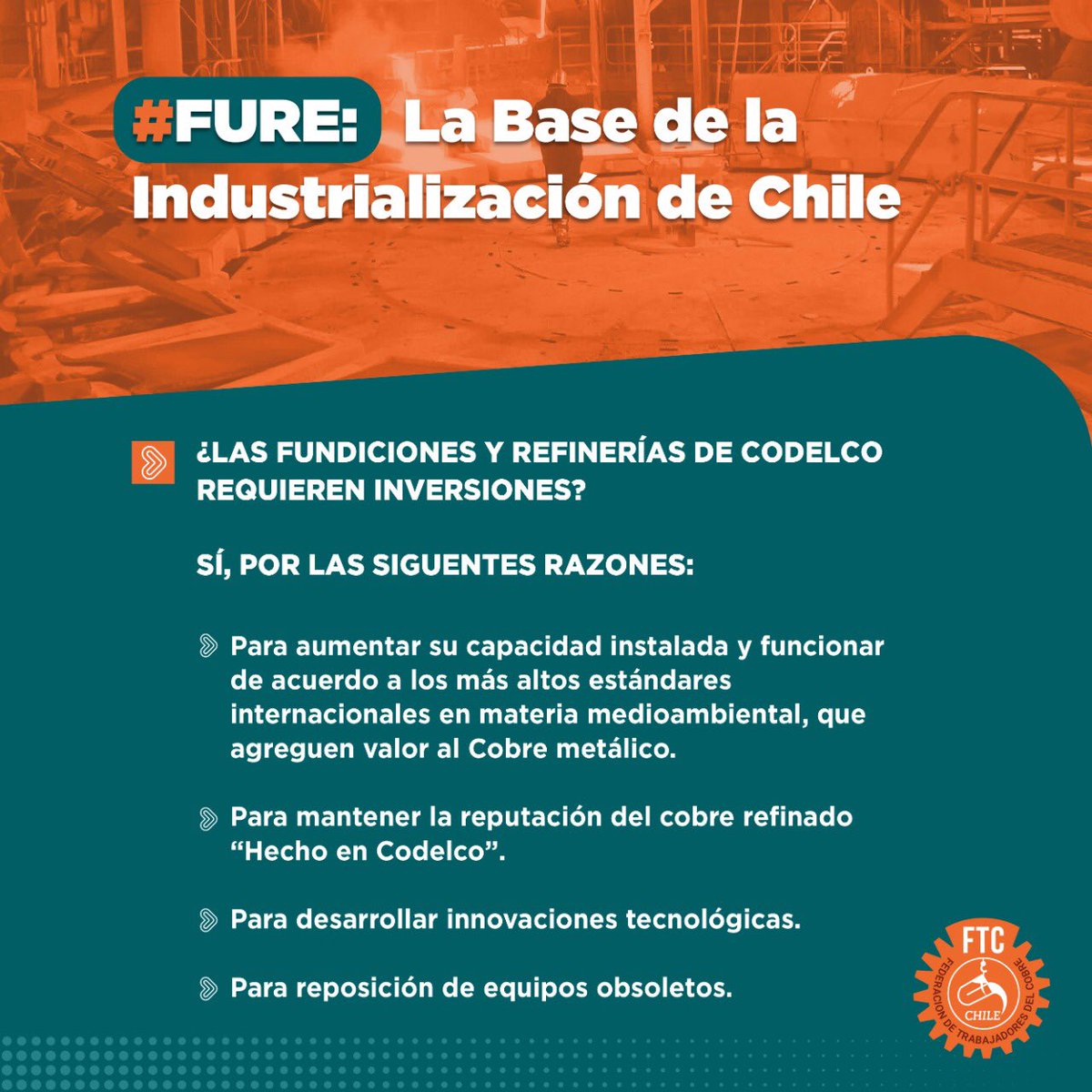 FTCobre's tweet photo. 🔴#FURE: La base de la Industrialización de Chile 🇨🇱 https://t.co/MBEMIRkWIS