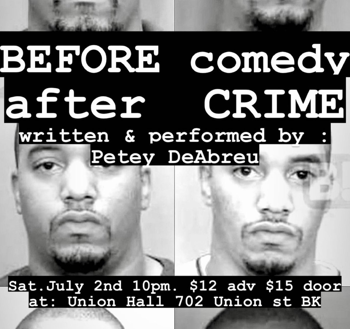 TONIGHT! “Before Comedy After Crime” written and performed by <a href="/pdeezjokes/">Petey DeAbreu</a>!

Petey’s own story about growing up in the Bronx and trying to overcome obstacles along the way to becoming a comedian.

9:30 Doors / 10PM Show
Low Tickets Left!
🎟: bit.ly/3bA0CLj