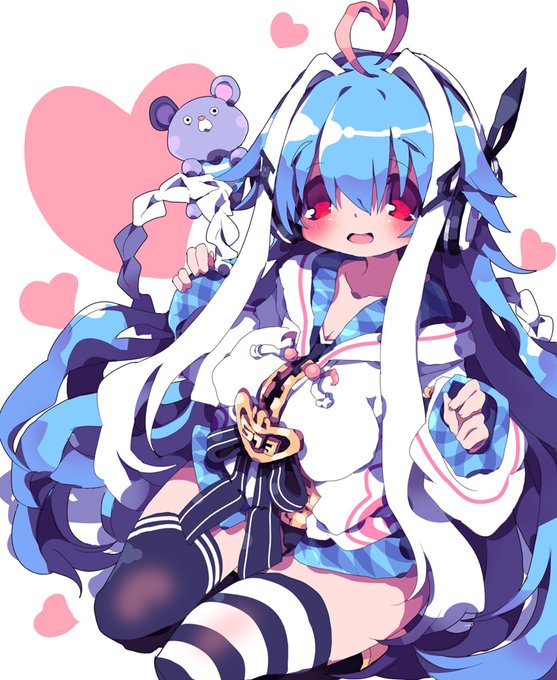 これはSkebの依頼で描いたいちかちゃんです パステルくんは趣味で入れました 