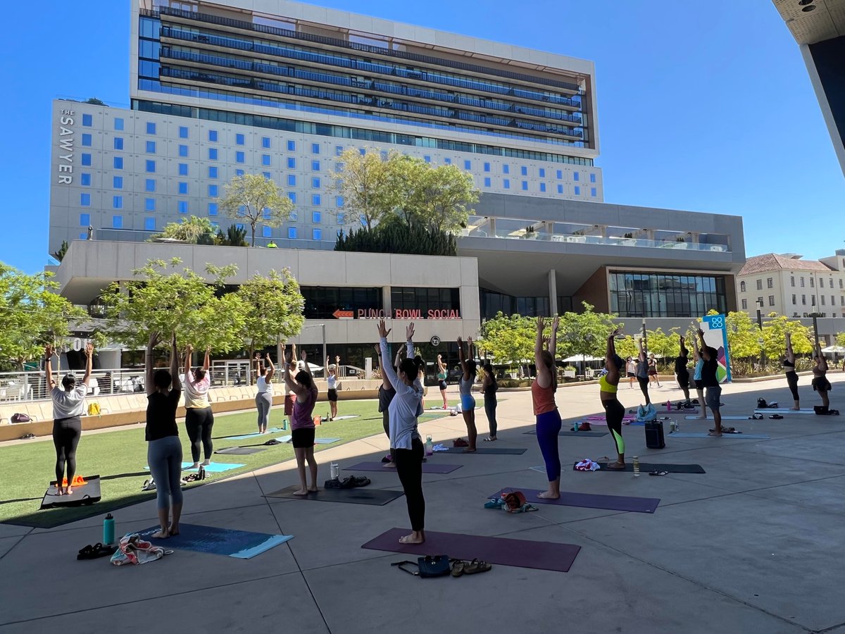 Stretch and flow with us this Saturday, 6/30 from 10-11am in Main Plaza. 🧘☀️🧘‍♀️These free classes are presented by @CorePowerYoga every Saturday through July. Click here for details: tinyurl.com/3ps348nv #yoga #healthylifestyle #doco #docosacramento #downtownsac